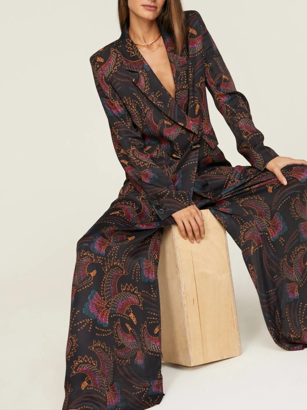 House of Harlow 1960 Black Paisley Printed Blazer - Picture 4 of 10